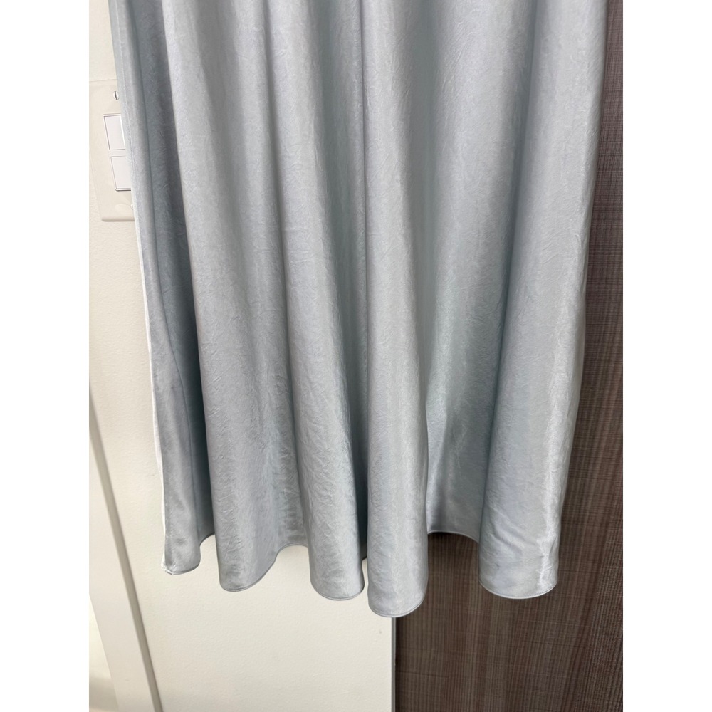 Massimo Dutti Silver Maxi Slip Skirt‎ Satin Metallic Elegant Size 8 - Picture 8 of 10